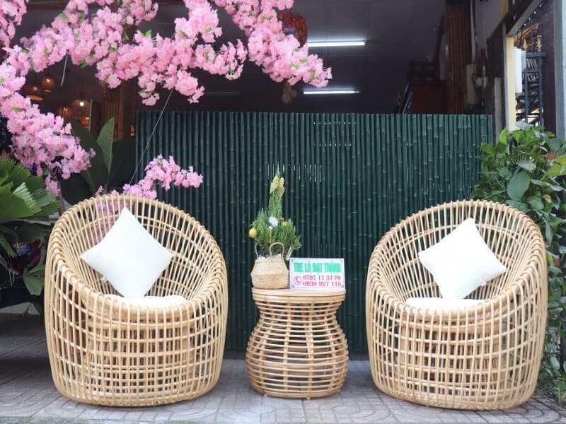Bàn Ghế Mây Ngoài Trời - BGMNT010